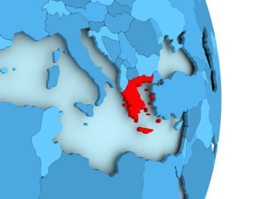 Yunanistan Haritası kırmızı