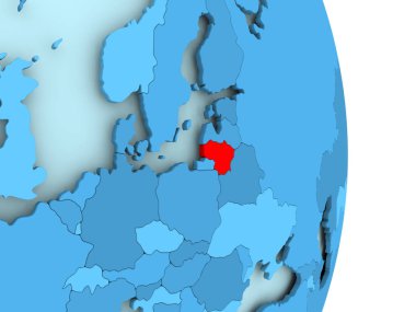 Litvanya Haritası kırmızı