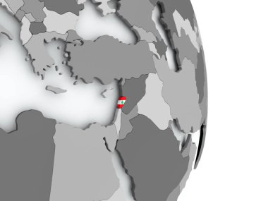 Lübnan Haritası bayrak ile