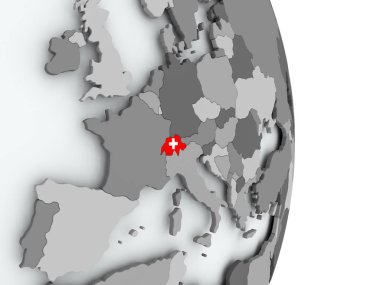 İsviçre Haritası bayrak ile