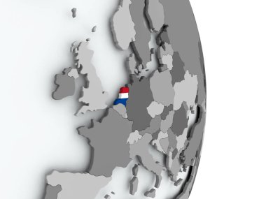 Hollanda Haritası bayrak ile