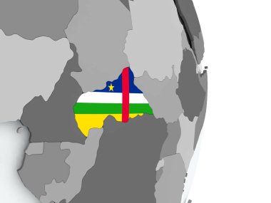 Bayrağı ile Orta Afrika Haritası