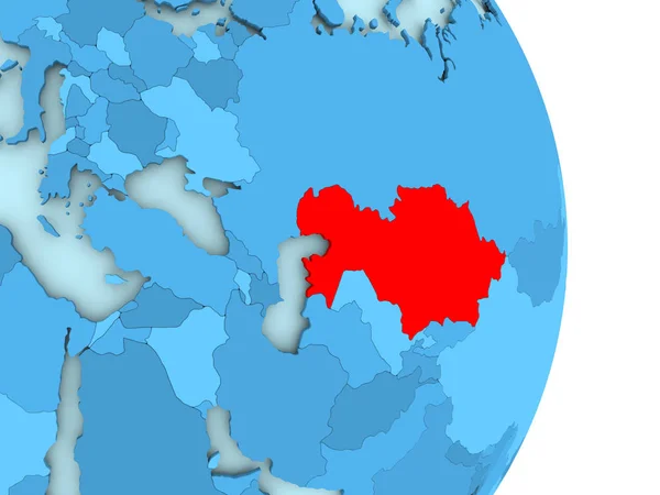 빨간색으로 카자흐스탄의 지도 — 스톡 사진