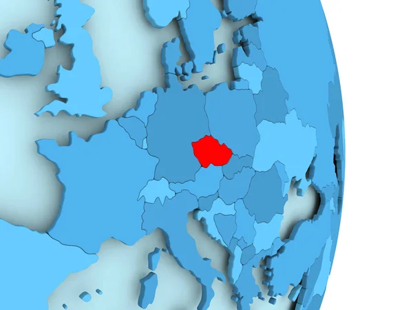 Mapa Republiki Czeskiej w kolorze czerwonym — Zdjęcie stockowe