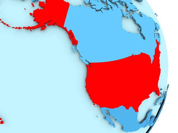 Χάρτης των ΗΠΑ με κόκκινο χρώμα — Φωτογραφία Αρχείου