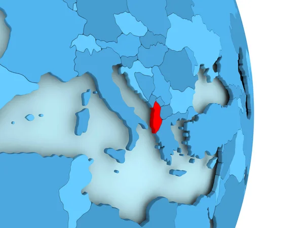Karte von Albanien in rot — Stockfoto