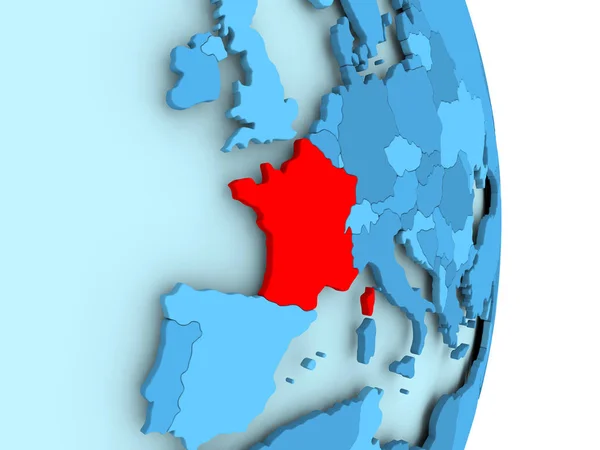 Karta över Frankrike i rött — Stockfoto