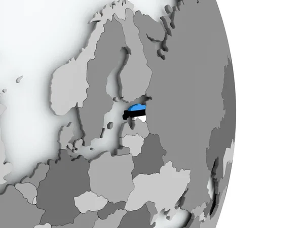 Mapa Estonii z flagą — Zdjęcie stockowe