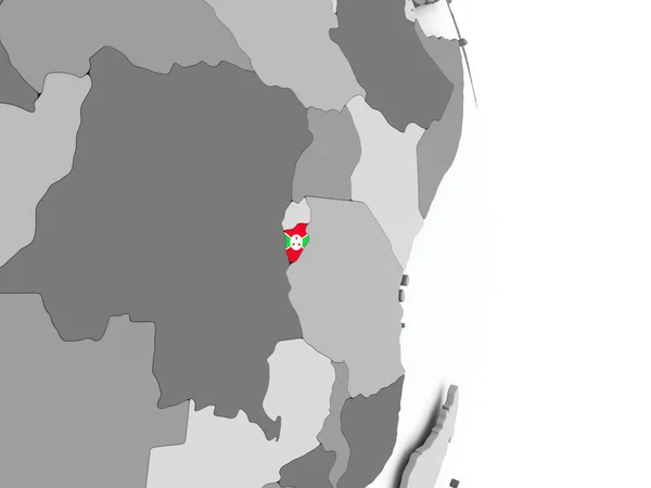 Mapa do Burundi com bandeira — Fotografia de Stock