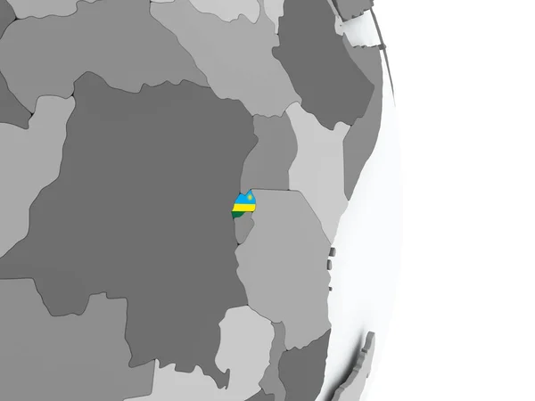 Karte von Ruanda mit Flagge — Stockfoto