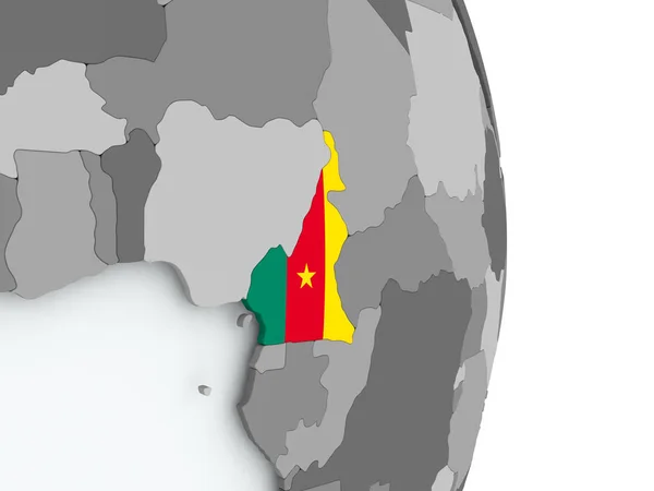 Map of Cameroon with flag — Stock Photo, Image