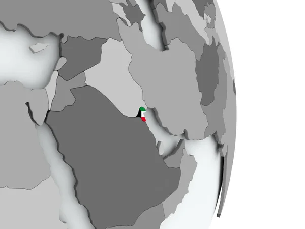 Kaart van Koeweit met vlag — Stockfoto