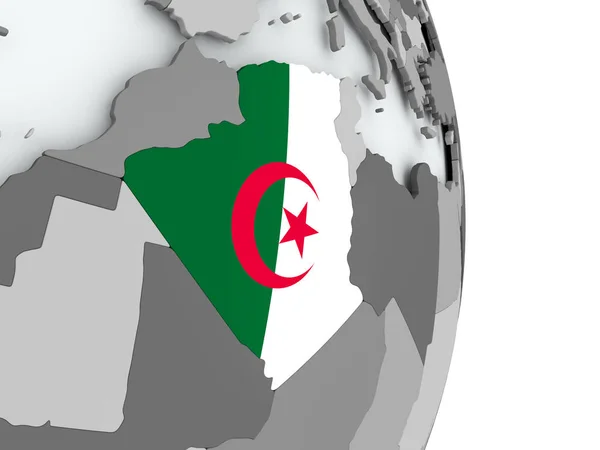 Mapa de Argelia con bandera —  Fotos de Stock