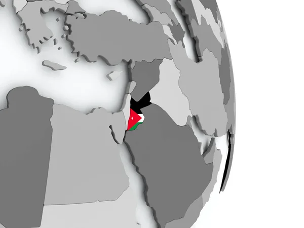 Kaart van Jordan met vlag — Stockfoto