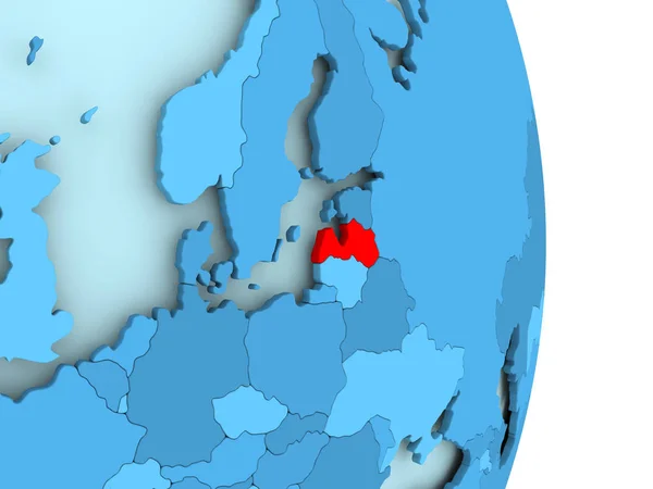 Mapa Łotwy w kolorze czerwonym — Zdjęcie stockowe