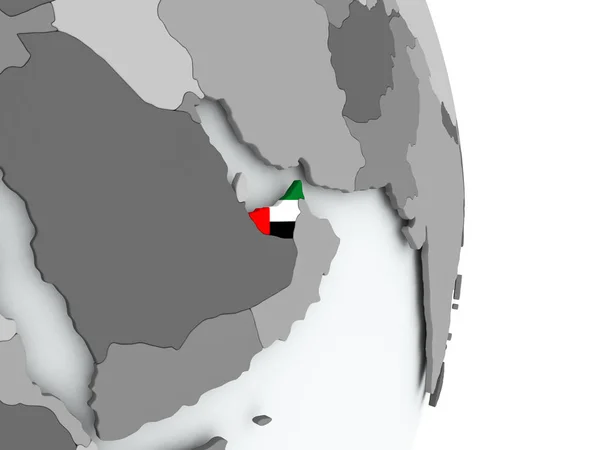 Mappa di Emirati Arabi Uniti con la bandiera — Foto Stock