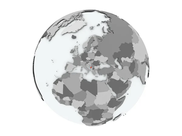 Montenegro on globe isolated — Stock Photo, Image