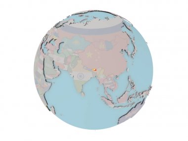 Bhutan bayrağı dünya üzerinde