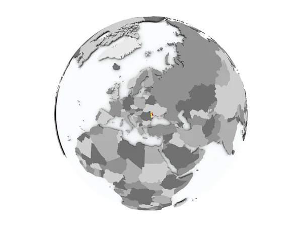 Moldova a globe elszigetelt — Stock Fotó