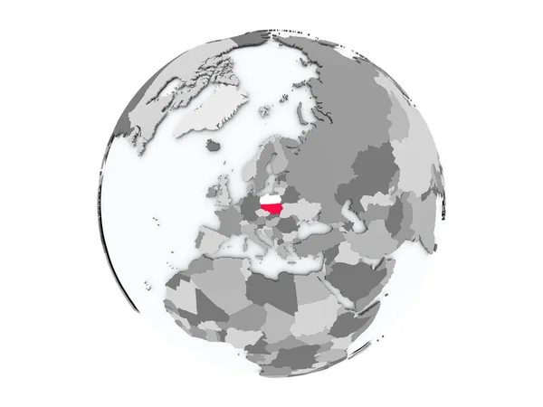 Polonya izole küre üzerinde — Stok fotoğraf