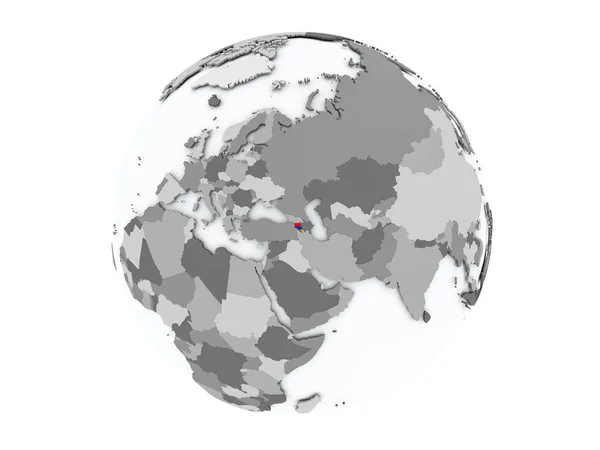 Armenien auf dem Globus isoliert — Stockfoto