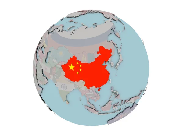 Китай з прапором по всьому світу — стокове фото