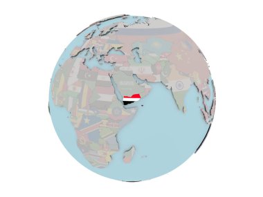 Yemen bayrak dünya üzerinde