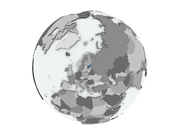 Estonia on globe isolated — Stock Photo, Image