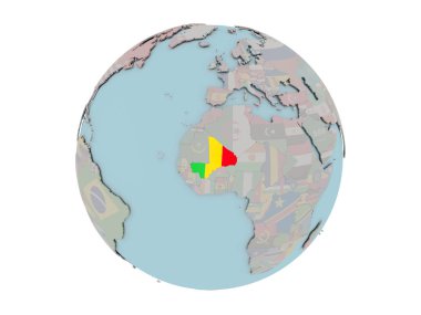 Dünya üzerinde bayrak ile mali