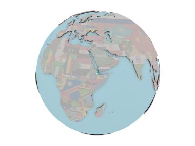 Cibuti bayrağı dünya üzerinde