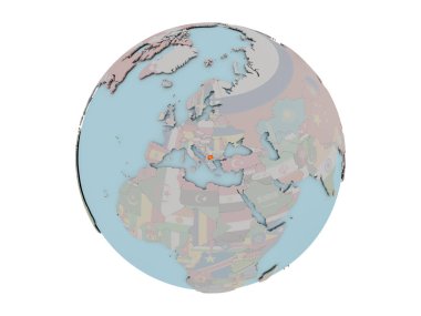 Dünya üzerinde bayrak ile Makedonya