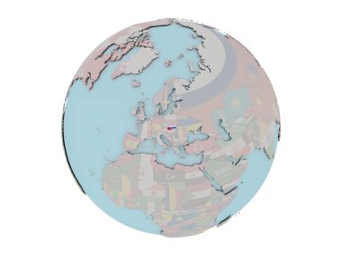 Dünya üzerinde bayrak ile Slovakya