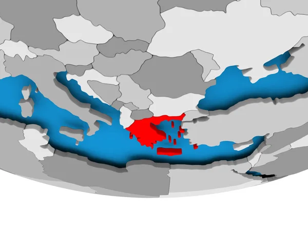 Grekland på jordglob — Stockfoto