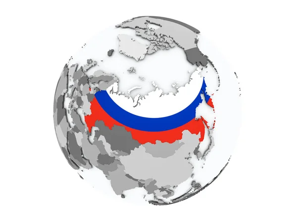 Russland auf dem Globus isoliert — Stockfoto