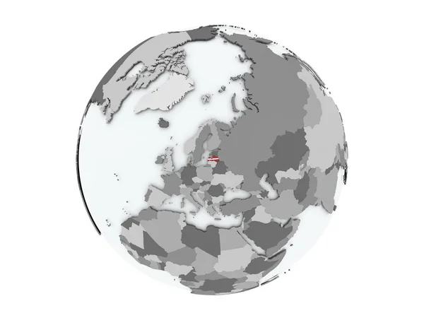 Lotyšsko na zeměkouli, samostatný — Stock fotografie