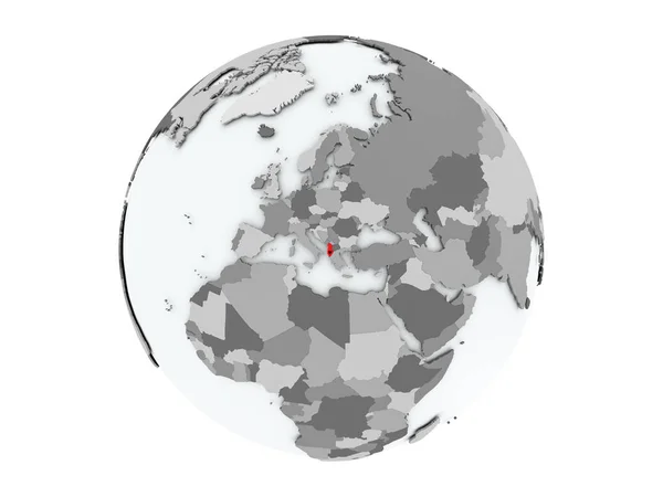 Албанія на глобус ізольовані — стокове фото