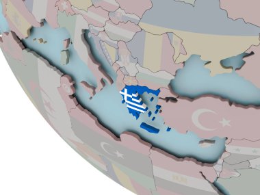 Yunanistan bayrağı çizim ile