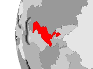 Özbekistan gri dünya üzerinde