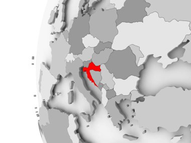 Hırvatistan gri dünya üzerinde