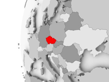 Çek Cumhuriyeti gri dünya üzerinde