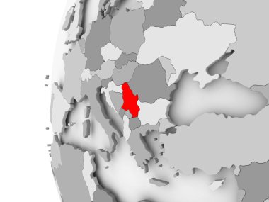 Sırbistan üzerinde gri Küre