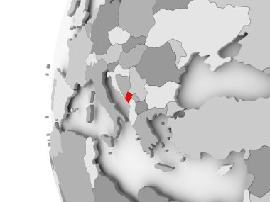 Karadağ gri küre üzerinde