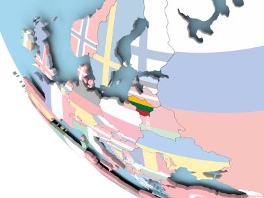 Litvanya dünya üzerinde bayrak ile