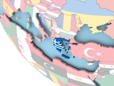 Yunanistan ile dünya üzerinde bayrak