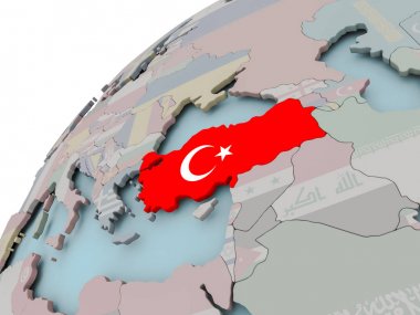 bayrak ile Türkiye Haritası