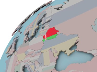 Bayrağı ile Beyaz Rusya Haritası