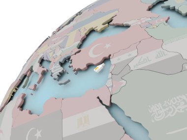 Bayrak ile Kıbrıs Cumhuriyeti haritası