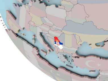 Sırbistan bayrağı çizim ile