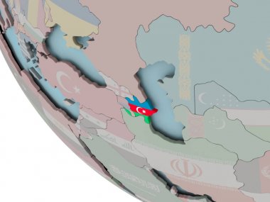 Azerbaycan bayrağı çizim ile