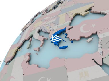 bayrağı ile Yunanistan Haritası